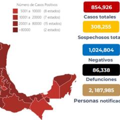 Mapa de casos de coronavirus en México por estados hoy 20 de octubre