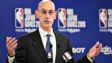 El comisionado de la NBA Adam Silver, durante una comparecencia