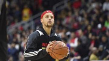 Stephen Curry, durante el entrenamiento de la Conferencia Oeste.