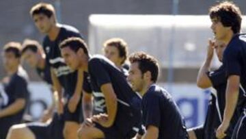<b>REFERENTE. </b>Tamudo, en un entrenamiento con la Real Sociedad.