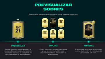 FIFA 21 ya permite ver el contenido de los sobres de FUT antes de comprarlos