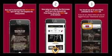 Los pasos necesarios para comprar las entradas digitales en la app de los Miami Heat