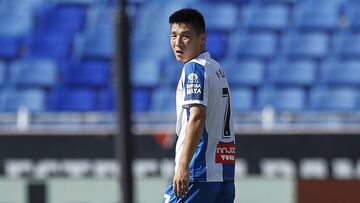 BARCELONA, SPAIN - JULY 05: Wu Lei of RCD Espanyol looks the action during the Liga match between RCD Espanyol  and CD Leganes at RCDE Stadium on July 05, 2020 in Barcelona, Spain. (Photo by Eric Alonso/Getty Images)