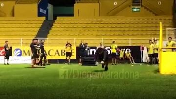 La divertida celebración de Diego Maradona en Dorados de México