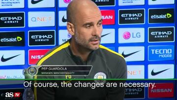 Changes are needed at Man City, says Pep Guardiola
