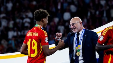 Lamine Yamal y Luis de la Fuente.