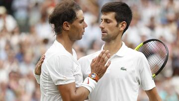 Nadal y Djokovic, en Wimbledon. 