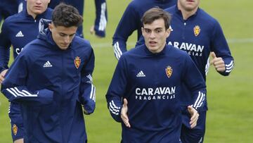 Franc&eacute;s y Francho, durante un entrenamiento.