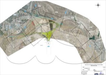 Vista general del plan de urbanizacin y accesos del nuevo estadio del Atltico de Madrid.