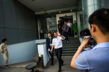 Carles Puyol durante la UEFA Champions League Trophy Tour en Hanoi.