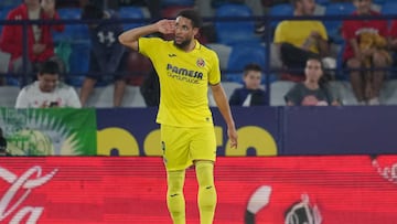 Arnaut Danjuma of Villarreal celebrates his goal during the La Liga match between Villarreal CF and CA Osasuna played at Ciutat de Valencia Stadium on October 17, 2022 in Valencia, Spain. (Photo by Colas Buera / Pressinphoto / Icon Sport)