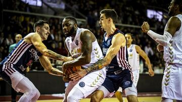 James Anderson, del UCAM Murcia, ante el Estrasburgo francés en la Champions FIBA.