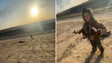 Kuwaitíes se acercan a una piloto americana tras estrellarse su caza: la secuencia ya es viral