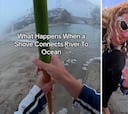 Dos surfistas conectan un río con el océano utilizando una pala y ocurre esto: lleva más de 28M de reproducciones