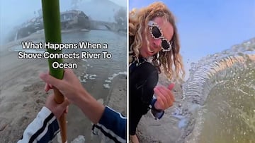 Dos surfistas conectan un río con el océano utilizando una pala y ocurre esto: lleva más de 28M de reproducciones