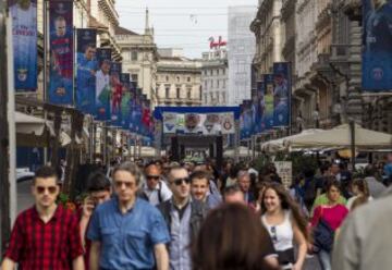 Ambiente de Champions en las calles de Milán