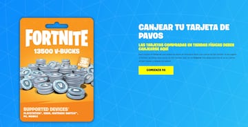 fortnite como canjear codigos pavos skins