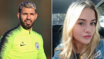 Imágenes del futbolista Kun Agüero durante un entrenamiento con el Manchester City y de la modelo Sofía Calzetti poniendo 'morritos' en un coche.