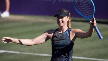 Sharapova celebra su primera victoria en el Mallorca Open.