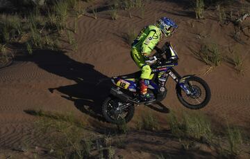 Decimotercera etapa entre San Juan y Córdoba. El piloto español Juan Pedrero Garcia con Sherco.