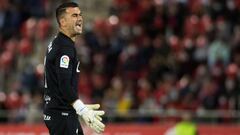 Manolo Reina, jugador del RCD Mallorca, se lamenta durante un partido.