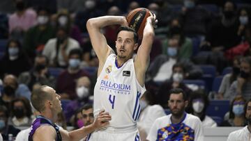 Thomas Heurtel, base del Madrid, ante el Surne Bilbao en la Liga Endesa.