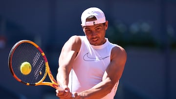 Rafa Nadal durante un entrenamiento.