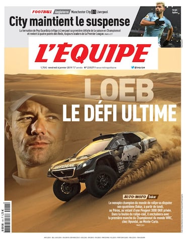 El último desafío. Así titulaba el medio francés sobre el nueve veces campeón del mundo de Rallys, Sebastien Loeb,que disputó este 2019 su cuarto Dakar, con el Peugeot 3008 DKR. Finalizó tercero en la última edición del Dakar.