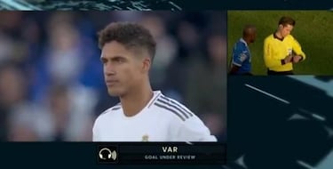 El VAR tardó tres minutos en conceder el gol de Varane