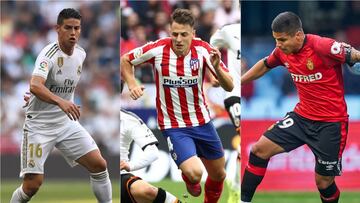 James Rodr&iacute;guez, Santiago Arias y el &#039;Cucho&#039; Hern&aacute;ndez durante partidos de LaLiga.