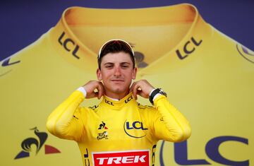 Giulio Ciccone tras la séptima etapa del Tour de Francia 2019 conserva el maillot amarillo. 