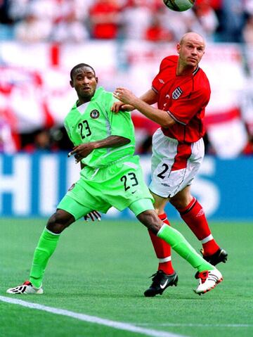 En la Copa del Mundo de Corea y Japón 2002, Femi Opabunmi debutó y jugó su único partido mundialista, ante Inglaterra. El delantero jugó un total de 86 minutos y no pudo anotar gol.