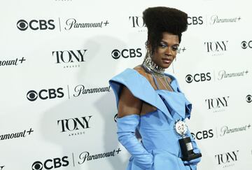 J. Harrison Ghee poses with the award for Best Performance by an Actor in a Leading Role in a Musical for "Some Like It Hot" at the 76th Annual Tony Awards in New York City, U.S., June 11, 2023. REUTERS/Amr Alfiky