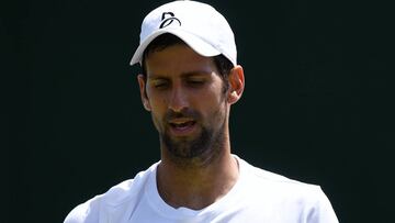 Novak Djokovic en un entrenamiento de esta temporada.