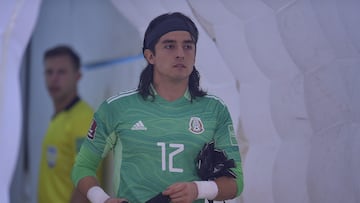 <br><br>
Carlos Acevedo de Mexico durante el partido Honduras vs Mexico (Seleccion Mexicana), correspondiente a la Clasificacion Mundial de la CONCACAF camino a la Copa Mundial de la FIFA Qatar 2022, en el Estadio Olimpico Metropolitano, el 27 de Marzo de 2021.