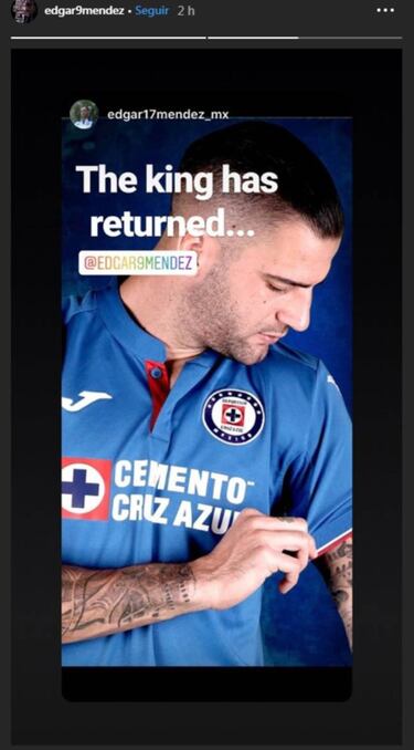 Edgar Méndez anuncia en redes que regresa a Cruz Azul
