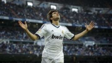 Kaká celebra su gol contra el Valladolid.