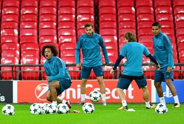 Marcelo, Borja Mayoral, Modric and Casemiro.