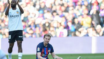 De Jong, en el partido contra el Valencia.