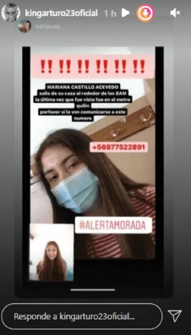 Arturo Vidal se suma la búsqueda de Mariana Castillo: la joven que desapareció camino al colegio