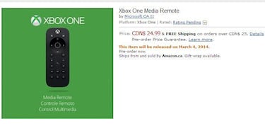 Xbox One tendrá su propio mando multimedia