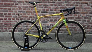 Imagen de la bicicleta inspirada en los cuadros de Van Gogh con la que el Giant ha querido agradecer a Tom Dumoulin la colaboración durante estos años.
