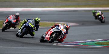 Jack Miller, Valentino Rossi y Andrea Dovizioso.