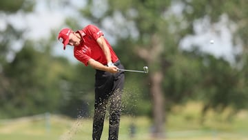DALLAS, TEXAS - JUNE 27: David Puig of Fireballs GC plays a shot on the 18th hole on day one of LIV Golf Dallas at Maridoe Golf Club on June 27, 2025 in Dallas, Texas. Sam Hodde/Getty Images/AFP (Photo by Sam Hodde / GETTY IMAGES NORTH AMERICA / Getty Images via AFP)