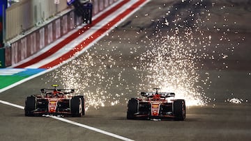 Carlos Sainz y Charles Leclerc (Ferrari SF-24). Sakhir, Bahr¨¦in. F1 2024.