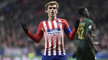 Griezmann, durante el Atlético-Mónaco.