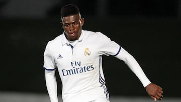 El exjugador de la cantera del Real Madrid, Abner, durante un partido.