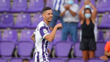 VALLADOLID, 20/08/21. PHOTOGENIC. PARTIDO DE LA LIGA SMARTBANK ENTRE EL REAL VALLADOLID Y EL REAL ZARAGOZA. GOL DE JAVI SANCHEZ