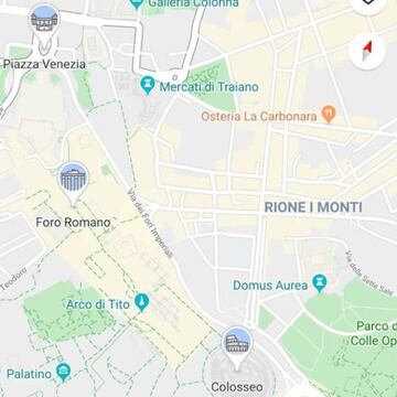 Los iconos en el mapa de Roma de Google Maps