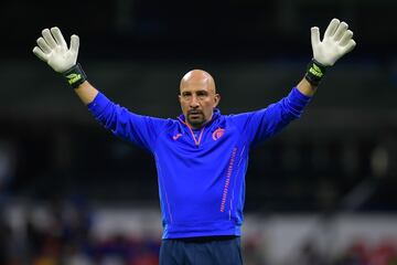 Oscar Perez de Cruz Azul durante el partido Cruz Azul vs Puebla, correspondiente a la jornada 09 del Torneo Clausura Grita Mexico C22 de la Liga BBVA MX, en el Estadio Azteca el 05 de Marzo de 2022.